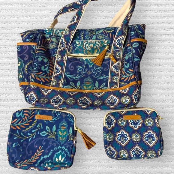 Dena Designs Tote 3 piece Travel Set, Accessories Kit, Matching Bags multi sized - Picture 1 of 12